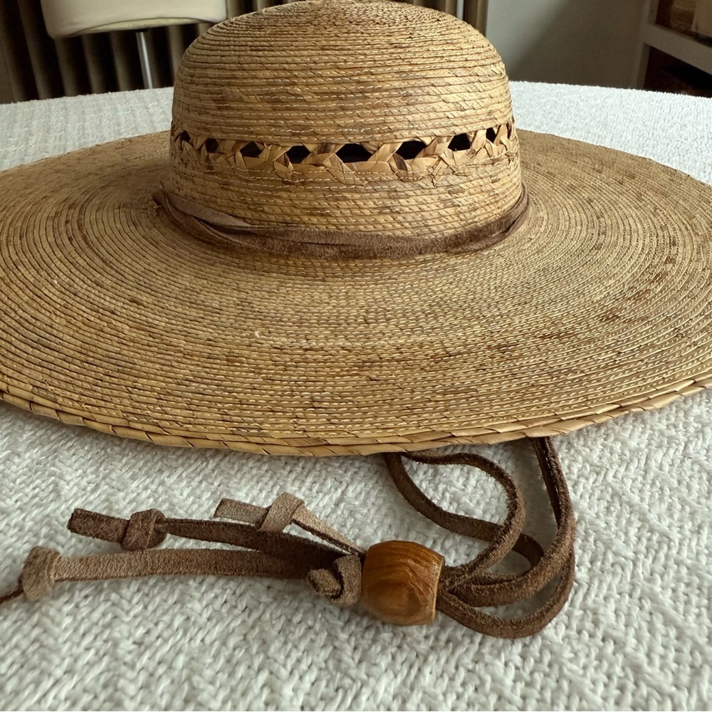 Tula Natural Straw Hat with Leather Details - Picture 7 of 11
